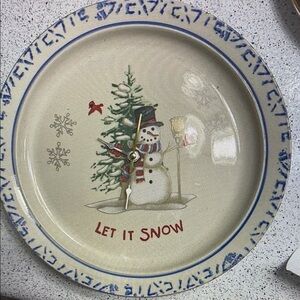 Christmas ‘Let it Snow’ plate clock